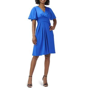 Adrianna Papell | Adrianna Papell Womens Pleated V Neck Fit & Flare Dress 0.9折, 独家减免邮费