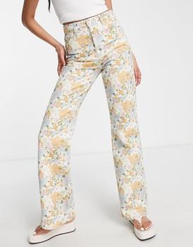 美国Topshop, Topshop | Topshop retro floral pattern 90s flare in multi商品图片 6折