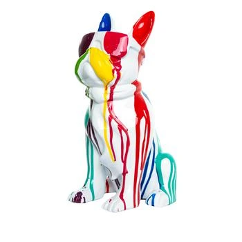 Interior Illusions Plus White Expressionist Dog with Glasses - 14" tall