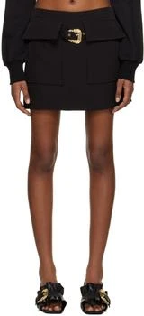 Versace | Black Baroque Buckle Miniskirt,商家Ssense US,价格¥2397