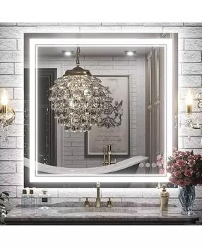 keonjinn | LED Bathroom Mirror with Frontlit and Backlit, Stepless 3 Colors Temperature & Dimmable Light,商家Macy's,价格¥1795