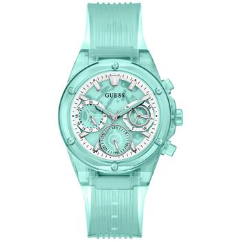 GUESS | Women's Turquoise Silicone Strap Watch 39mm商品图片,