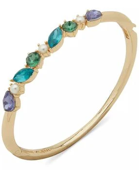 Anne Klein | Gold-Tone Multicolor Stone & Imitation Pearl Bangle Bracelet,商家Macy's,价格¥127