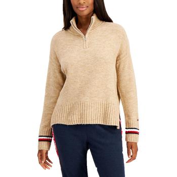 推荐Tommy Hilfiger Womens Quarter-Zip Cozy Mock Turtleneck Sweater商品