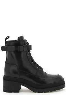 菲拉格慕鞋女靴, Salvatore Ferragamo | Salvatore Ferragamo Lace-Up Chunky Biker Boots商品图片 7.6折起