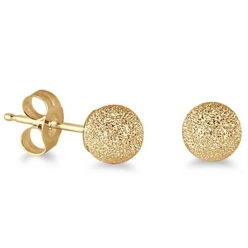 Monary | 14K Yellow Gold 5mm Laser Cut Ball Stud Earrings,商家Premium Outlets,价格¥848