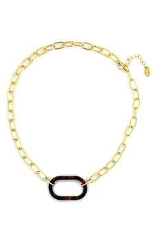 Rivka Friedman | 18K Gold Clad Resin Link Chain Necklace,商家Nordstrom Rack,价格¥410