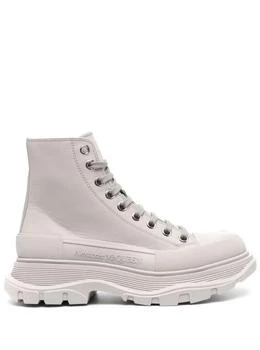 推荐Tread Slick' White Lace-Up Boots With Chunky Platform In Leather商品