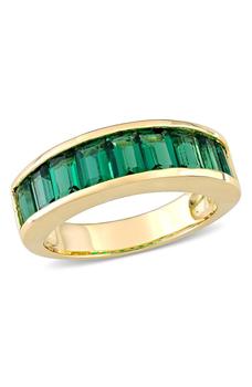 商品DELMAR | Sterling Silver Baguette Cut Created Emerald Ring,商家Nordstrom Rack,价格¥1059图片