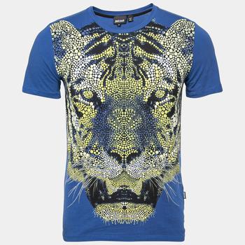 [二手商品] Just Cavalli | Just Cavalli Blue Lion Printed Cotton Short Sleeve T-Shirt S商品图片,5.9折