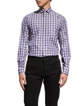 zegna 衬衫价格, Zegna | Men's Check Sport Shirt商品图片 4.8折