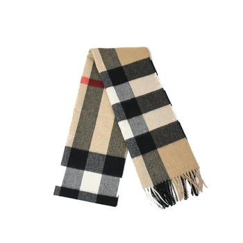 推荐Burberry Classic Half Mega Check Cashmere Scarf Camel商品