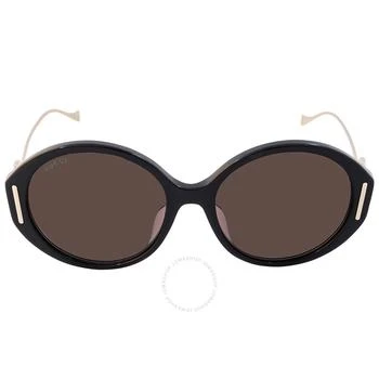 Gucci | Brown Round Ladies Sunglasses GG1202SK 001 58 2.5折, 独家减免邮费
