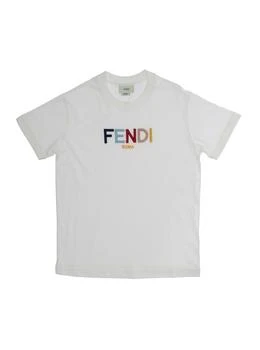 Fendi | Fendi Kids Logo Embroidered Crewneck T-Shirt,商家Cettire,价格¥1145