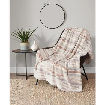 Lucky Brand | Teddy Stripe Faux Fur Throw Blanket,商家Macy's,价格¥554