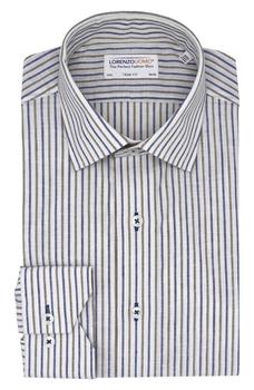Lorenzo Uomo是什么牌子, Lorenzo Uomo | Trim Fit Textured Stripe Cotton Dress Shirt商品图片 3.9折