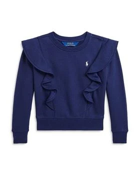 Ralph Lauren | Girls' Ruffled French Terry Sweatshirt - Little Kid, Big Kid,商家Bloomingdale's,价格¥334