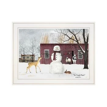 Trendy Décor 4U | The Friendly Beasts by Billy Jacobs, Ready to hang Framed Print, White Frame, 19" x 15",商家Macy's,价格¥629