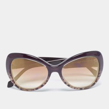 推荐Roberto Cavalli Animal Print/Brown Gradient Cavriglia Butterfly Sunglasses商品