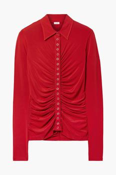 A.L.C., A.L.C. | Larsen ruched stretch-jersey shirt商品图片 4折