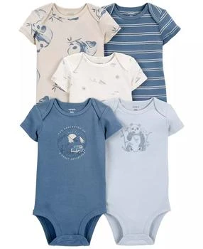 Carter's | Baby Boys Short Sleeve Bodysuits, Pack of 5,商家Macy's,价格¥128