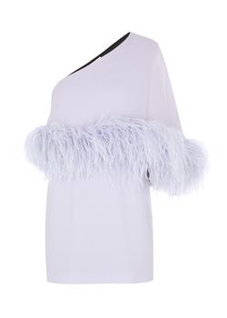 推荐Alder feather-trimmed mini dress商品