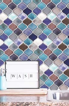 商品WALPLUS | Arabe Green/Blue 3D Tile Wall Sticker - Pack of 3,商家Nordstrom Rack,价格¥702图片