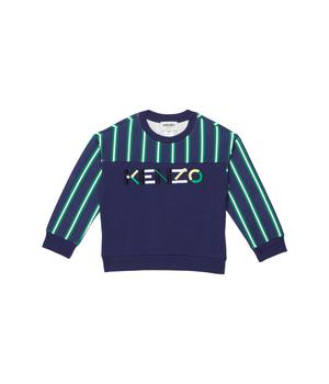 推荐Stripped and Embroidered Logo Sweatshirt (Little Kids/Big Kids)商品