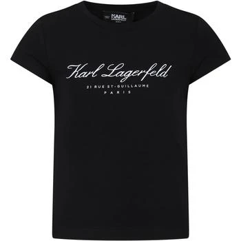 Karl Lagerfeld Paris | Black T-shirt For Girl With Logo,商家Italist,价格¥699