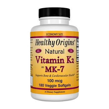 商品Healthy Origins Natural Vitamin K2, MK7 100 mcg Vegetarian Supplement Softgels, 180 Ea图片