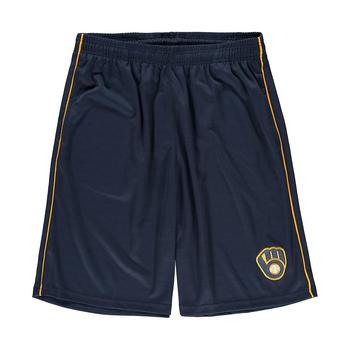 Majestic, Majestic | Men's Navy Milwaukee Brewers Big and Tall Mesh Team Shorts商品图片 7.3折