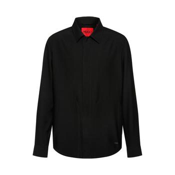 推荐HUGO BOSS - Oversized Fit Shirt In A Structured Wool Blend商品