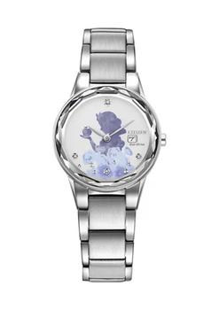 推荐Women's Eco Drive 30 Millimeter Disney Snow White Apple Silver-Tone Stainless Steel Bracelet Watch商品