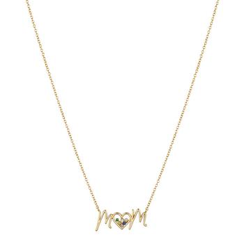 Unwritten | 14K Gold Flash-Plated Multi Color Cubic Zirconia 'Mom' Necklace with Extender商品图片,6折×额外8.5折, 额外八五折