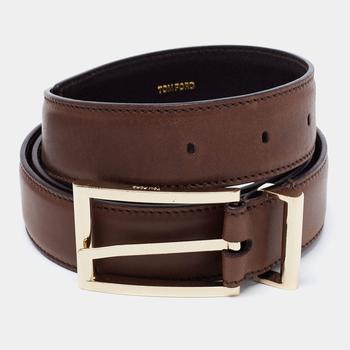 推荐Tom Ford Brown Leather Buckle Belt 105CM商品