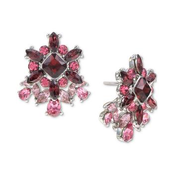Charter Club | Silver-Tone Color Crystal & Stone Cluster Stud Earrings, Created for Macy's商品图片,