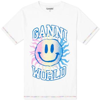 Ganni | GANNI Basic Jersey Smiley Relaxed Tee商品图片,独家减免邮费