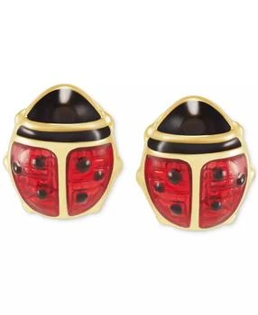 Macy's | Red Enamel Ladybug Stud Earrings in 10k Gold,商家Macy's,价格¥527