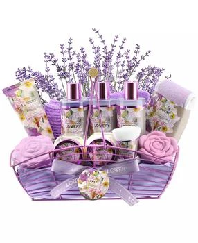 Lovery | Vanilla Lavender Home Spa Body Care Gift Set, Natural Bath Gift Basket and Self Care Kit, 13 Piece,商家Macy's,价格¥288