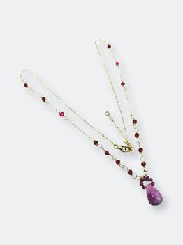 商品Alexa Martha Designs | Lavender Jade Drop Gemstone Wire Wrapped 14KT Gold Filled Necklace,商家Verishop,价格¥1128图片