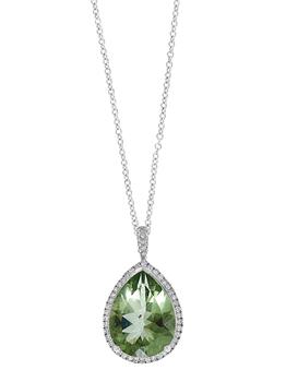 推荐14K White Gold Diamond Amethyst Necklace商品