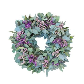 GreenishBlu | Real Misty Flower Limonium Fresh Spring Wreath, 20",商家Macy's,价格¥567