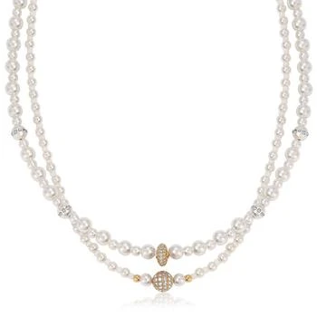 Ettika Jewelry | Double Pearl Chain 18k Gold Plated Necklace Set ONE SIZE,商家Verishop,价格¥570