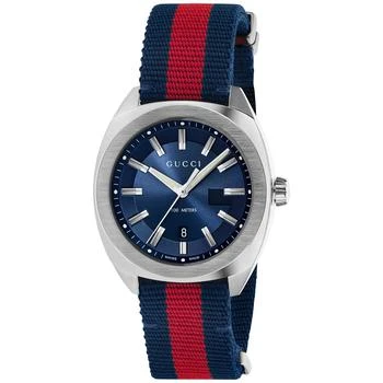 推荐Men's GG2570 Swiss Blue-Red-Blue Web Nylon Strap Watch 41mm YA142304商品