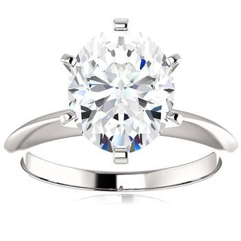 2 Ct Oval Moissanite Solitaire Engagement Ring 14k White Gold