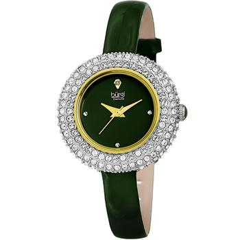 推荐Burgi Quartz Diamond Green Dial Ladies Watch BUR195GN商品