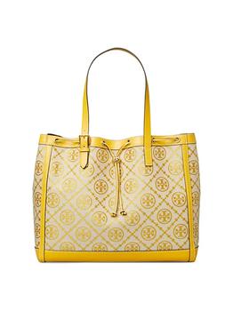 Tory Burch托特包, [2021春夏新款] Tory Burch | T Monogram帆布抽绳托特包商品图片 