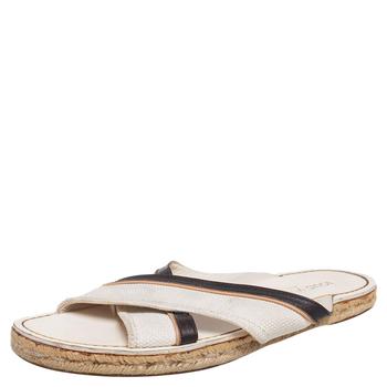 lv经典款, [二手商品] Louis Vuitton | Louis Vuitton Canvas and Leather Logo Cross Strap Flat Sandals Size 41商品图片 6.3折, 满1件减$100, 满减