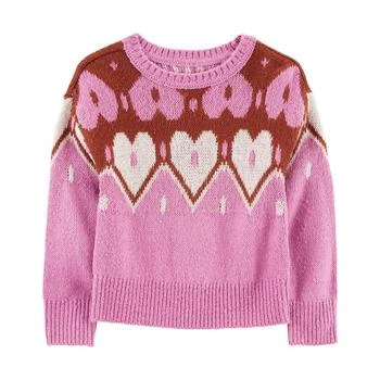 Carter's | Toddler Girls Heart Mohair Like Pullover Sweater 