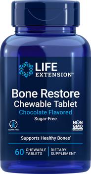 商品Life Extension Bone Restore Chewable Tablets, Chocolate (60 Chewable Tablets)图片